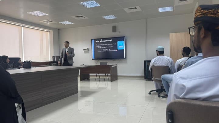 A classroom presentation introducing programming